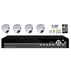 600TVL 4 Camera 4CH Channel CCTV DVR Kit IR 20M with Mobile and Internet Access 500G Seagate Hard Drive